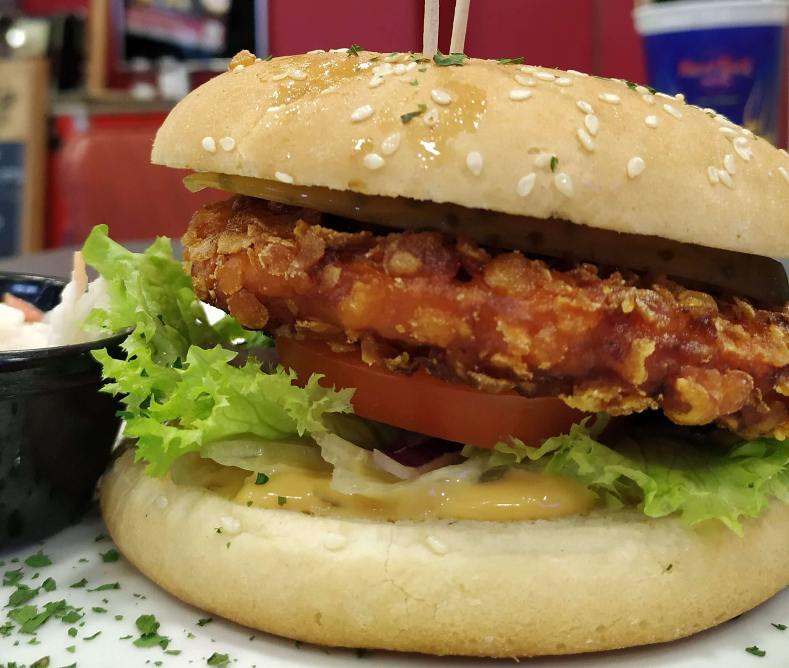 Classic Crunchy Chicken Burger - The Wolff's Diner